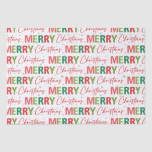 Frohe Weihnachts farbenfrohe Retro Typografie Must Seidenpapier