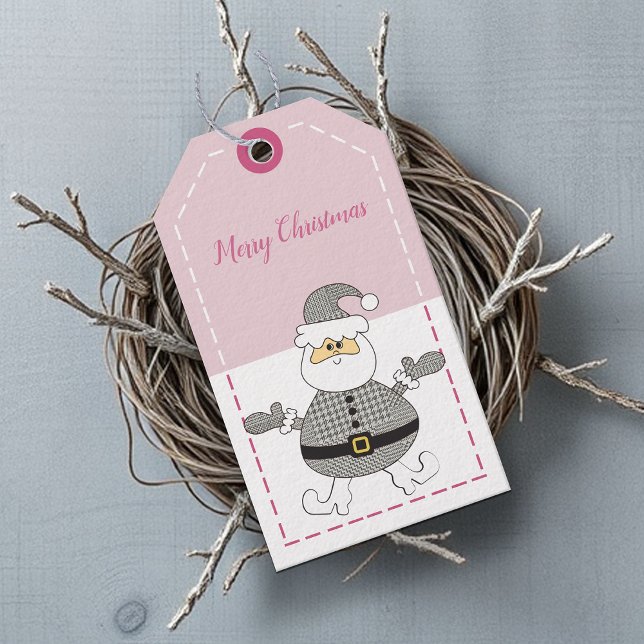 Frohe Weihnachts Fashion Hahnentrittmuster Pattern Geschenkanhänger (Von Creator hochgeladen)