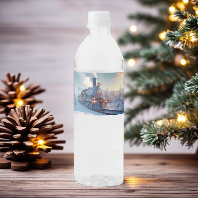 Frohe Weihnachts Feiertage Geschenkdesign Wasserflaschenetikett (Von Creator hochgeladen)
