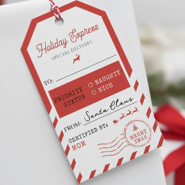 Frohe Weihnachts-Feiertags-Express-Post An Von Geschenkanhänger