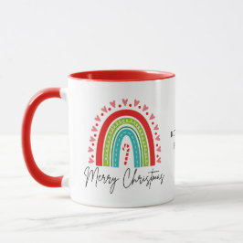 Frohe Weihnachts-Festival Regenbogen Candy Cane He Tasse