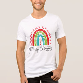 Frohe Weihnachts-Festival Regenbogen Candy Cane He Tri-Blend Shirt