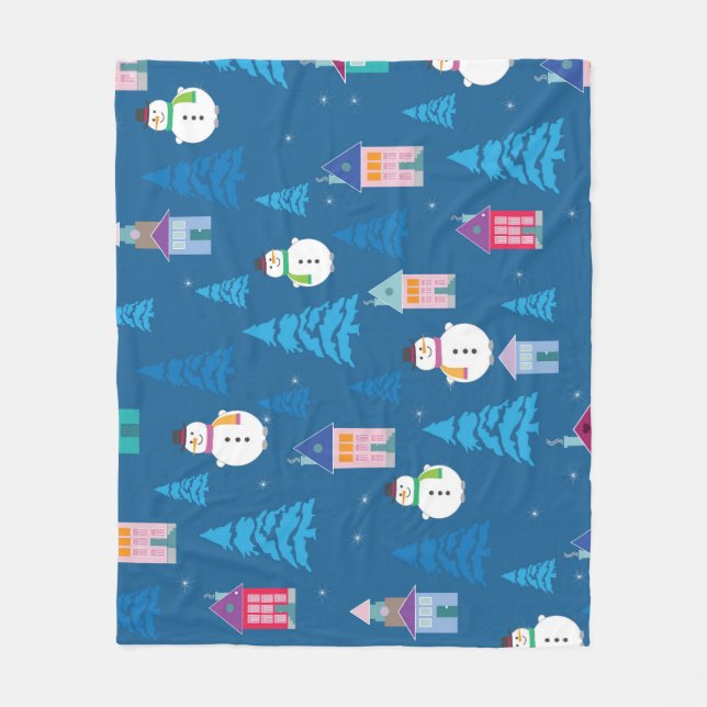 Frohe Weihnachts-Festivals Design Fleecedecke (Vorderseite)