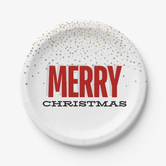 Frohe Weihnachts-festliche Teller Silver Gold Deta (Vorderseite)