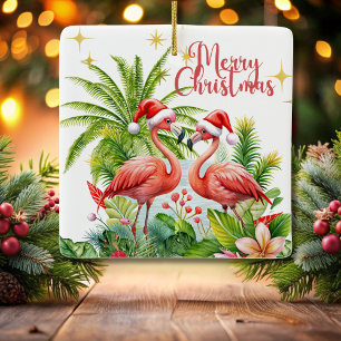 Frohe Weihnachts Flamingo Ornament