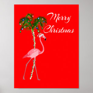 Frohe Weihnachts-Flamingo Poster