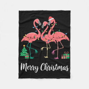 Frohe Weihnachts Flamingo Weihnachtsmannmütze Xmas Fleecedecke