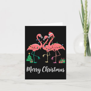 Frohe Weihnachts Flamingo Weihnachtsmannmütze Xmas Karte