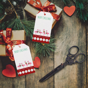 Frohe Weihnachts Flamingos Blank Gift Tags Geschenkanhänger
