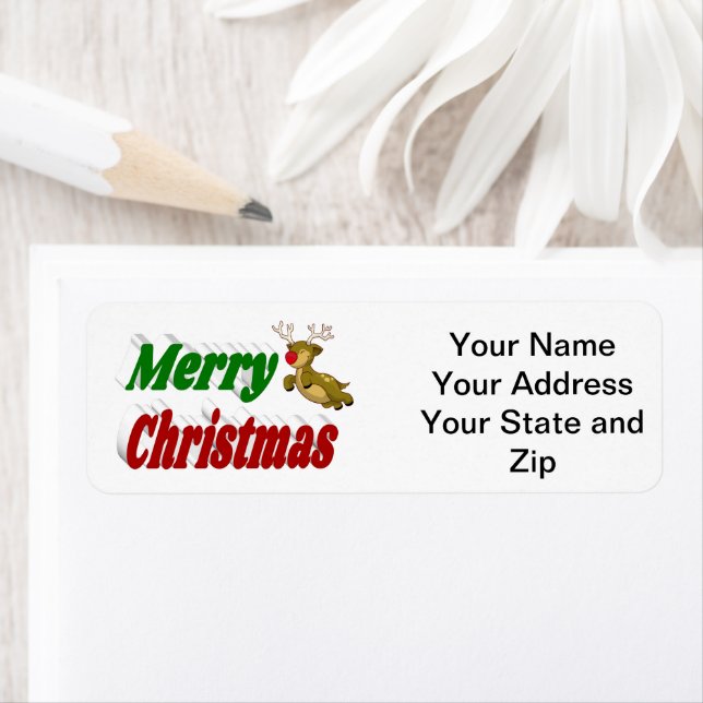Frohe Weihnachts-Flying Rentier-Typografie (Insitu)