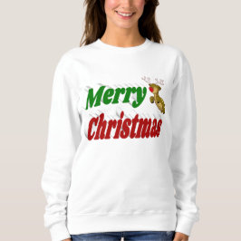 Frohe Weihnachts-Flying Rentier-Typografie Sweatshirt