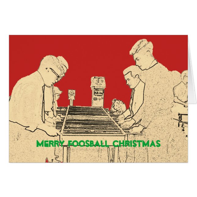 Frohe Weihnachts Foosball Foto Art Fuzboll Vintag (Vorderseite (Horizontal))