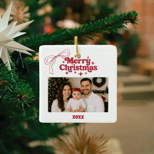 Frohe Weihnachts-Foto bug rot handgezeichnet Retro Keramikornament