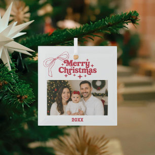 Frohe Weihnachts-Foto bug rot handgezeichnet Retro Ornament Aus Glas