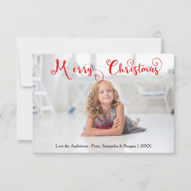 Frohe Weihnachts-Foto Candy Cane-3x5Christmas Card Einladung (Vorderseite)
