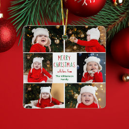 Frohe Weihnachts Foto Collage Beautiful Custom Keramikornament