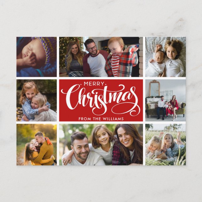 Frohe Weihnachts Foto Collage Postcard Postkarte (Vorderseite)