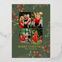 Frohe Weihnachts Foto Collage Wasserfarbe Blütenfa