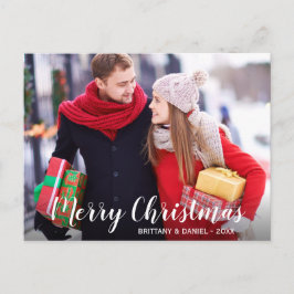 Frohe Weihnachts-Foto Couple Postcard WS Feiertagspostkarte