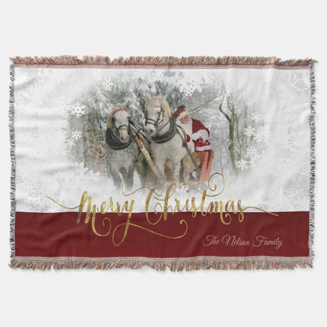 Frohe Weihnachts-Foto Decke (Vorderseite)