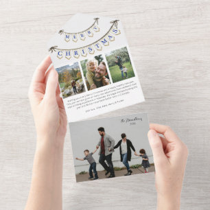 Frohe Weihnachts-Foto dreit-fach All in One Card All In One Einladung