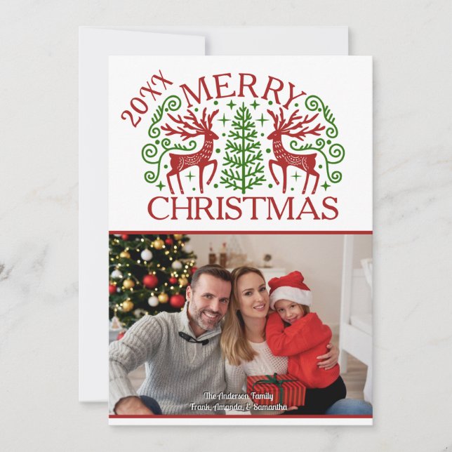 Frohe Weihnachts-Foto Feiertagskarte (Vorderseite)