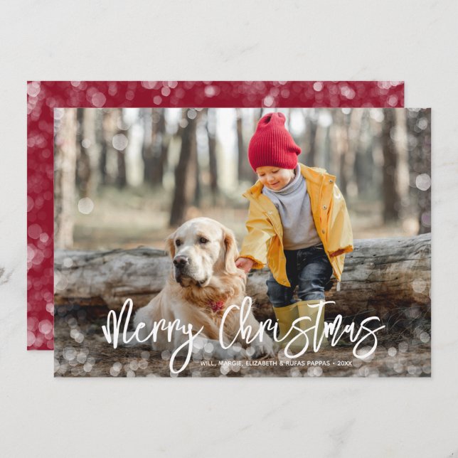 Frohe Weihnachts-Foto Feiertagskarte (Vorne/Hinten)