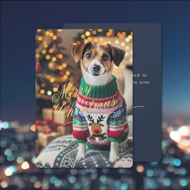 Frohe Weihnachts-Foto Feiertagskarte (Merry Christmas Photo Holiday Card (front and back))