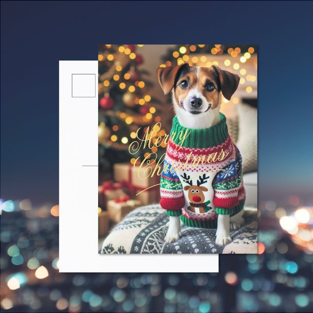 Frohe Weihnachts-Foto Feiertagspostkarte (Merry Christmas Photo Holiday Postcard (front and back))