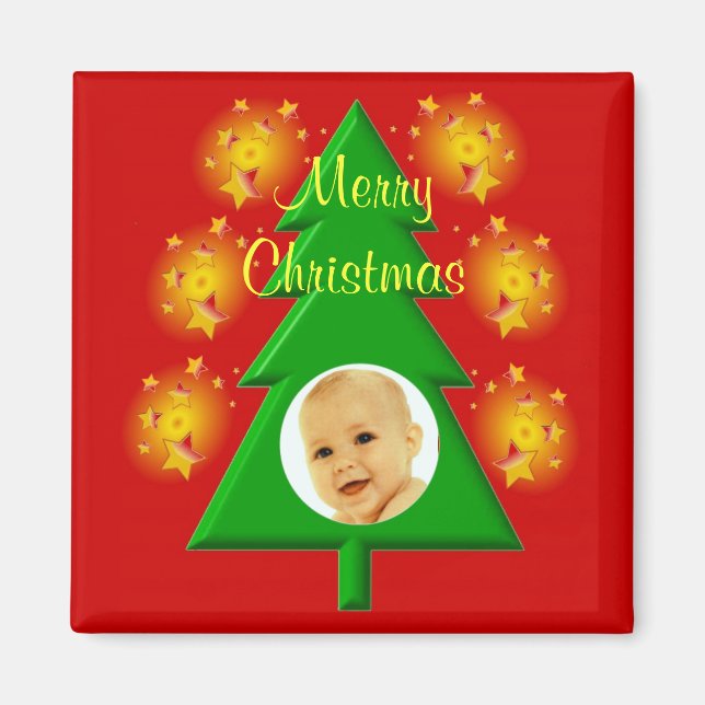 Frohe Weihnachts-Foto Frame Magnet (Vorne)
