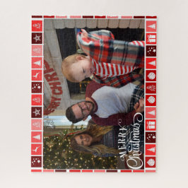 Frohe Weihnachts-Foto Geschenk Jigsaw Puzzle Vorla