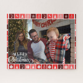 Frohe Weihnachts-Foto Geschenk Jigsaw Puzzle Vorla