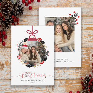 Frohe Weihnachts-Foto Globe Ornament Card