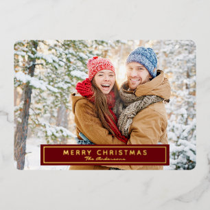 Frohe Weihnachts-Foto Gruß Real Foil Card Folien Feiertagskarte