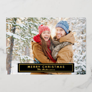 Frohe Weihnachts-Foto Gruß Real Foil Card Folien Feiertagskarte