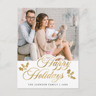 Frohe Weihnachts-FOTO Happy Holidays Gruß Postkarte