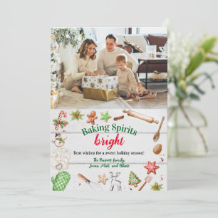 Frohe Weihnachts-Foto mit Backmotiven Feiertagskarte