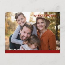 Frohe Weihnachts-Foto moderne Drehbuch-Foto Postkarte