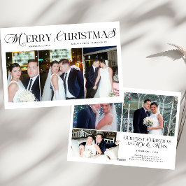 Frohe Weihnachts-Foto Neuvermählte Paare Weihnacht Feiertagskarte