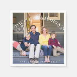 Frohe Weihnachts-Foto Papier Napkins Serviette