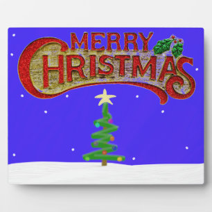 Frohe Weihnachts-Foto Plaque Fotoplatte