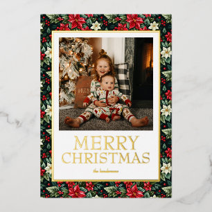 Frohe Weihnachts-Foto Real Gold Folien Feiertagskarte