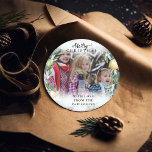 Frohe Weihnachts-Foto Runder Aufkleber<br><div class="desc">Frohe Weihnachts-Foto Sticker.</div>