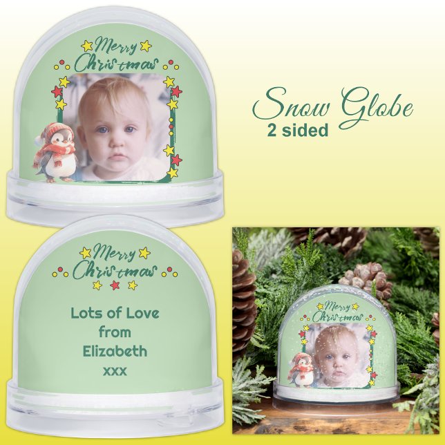 Frohe Weihnachts-Foto-Sterne grün Schneekugeln (Von Creator hochgeladen)