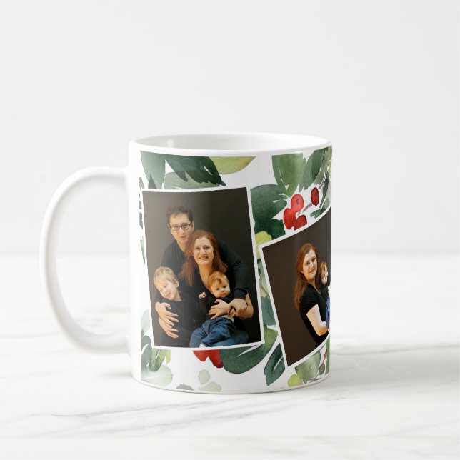 Frohe Weihnachts-Foto-Tasse Kaffeetasse (Links)