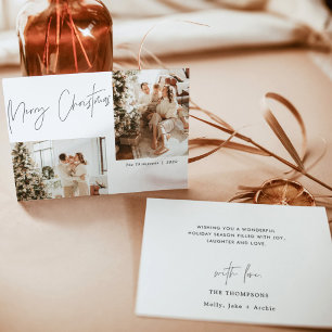 Frohe Weihnachts-Foto-Urlaubskarte, Boho Modern Einladung