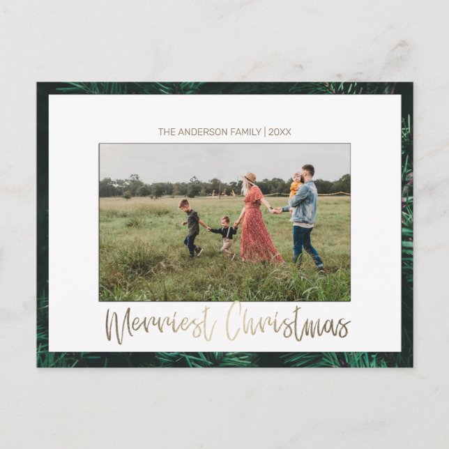 Frohe Weihnachts-Foto Weihnachts-Postkarte Postkarte (Vorderseite)