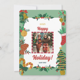 Frohe Weihnachts-Foto-Weihnachtskarte Feiertagskarte