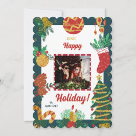 Frohe Weihnachts-Foto-Weihnachtskarte Feiertagskarte