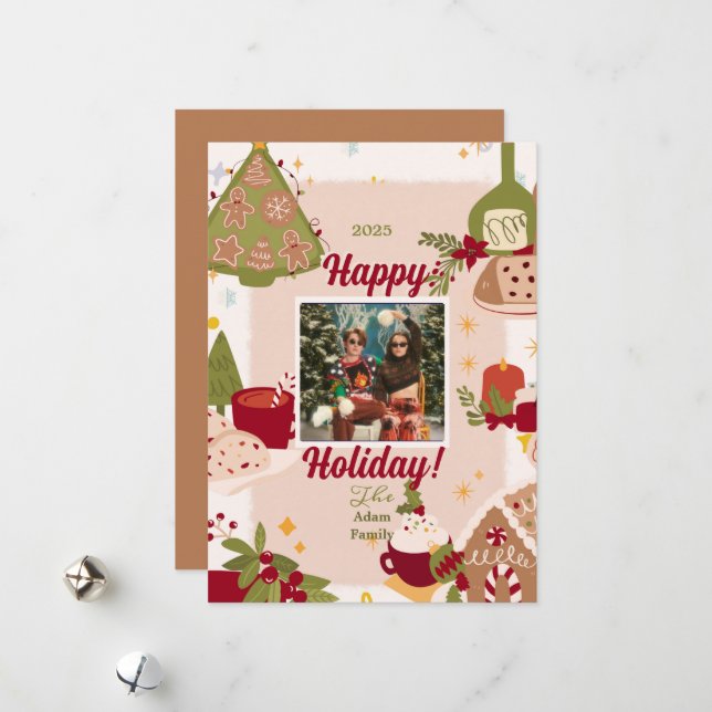 Frohe Weihnachts-Foto-Weihnachtskarten Feiertagskarte (Vorderseite/Rückseite Beispiel)